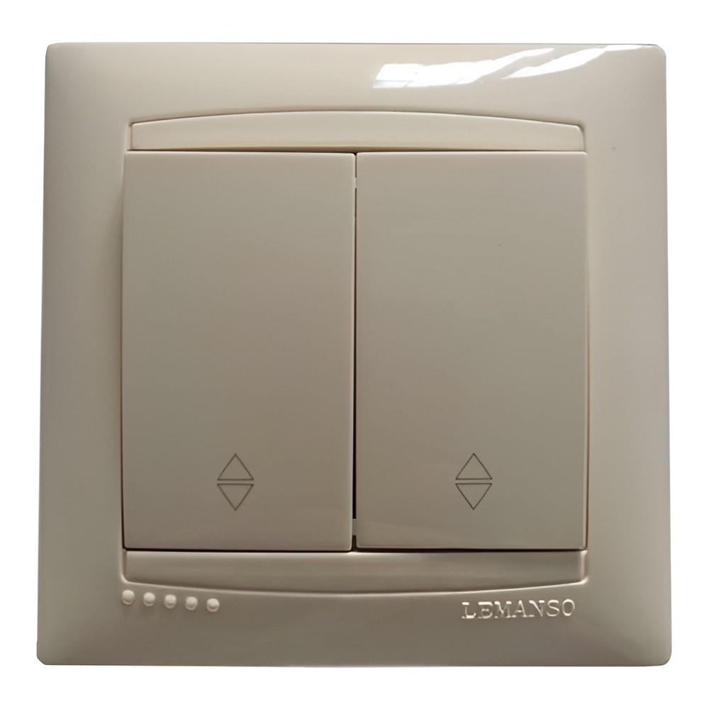 Выключатель двухклавишный Lemanso Сакура проходной Кремовой (LMR1106) Выключатель двухклавишный Lemanso Сакура проходной Кремовой (LMR1106)
