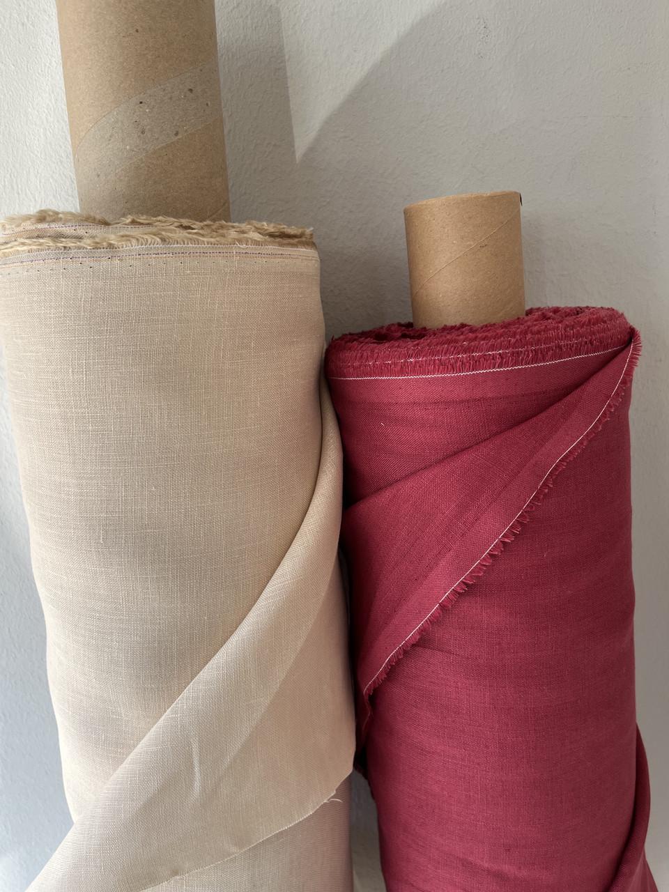 Ткань LINEN PLUS 100% лен 140 см 1368 Бордовый - фото 5