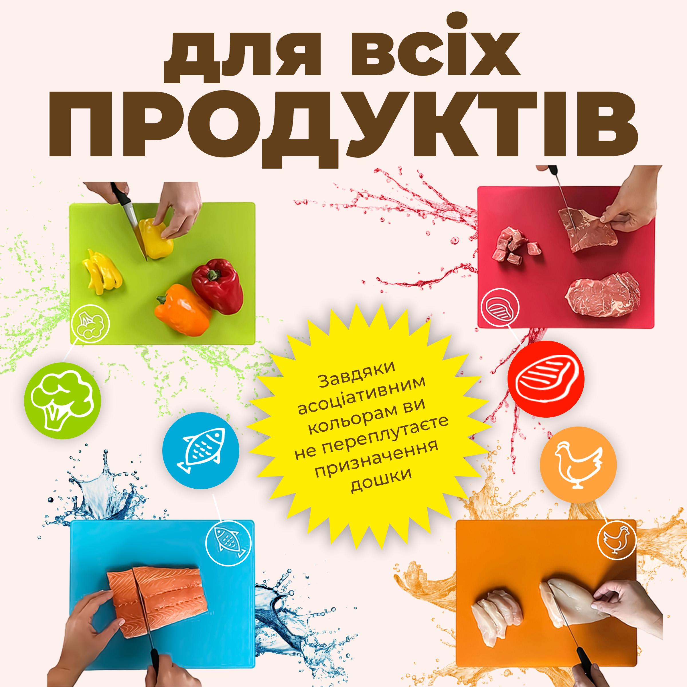 Набор разделочных досок Kayfovo VC-82 4 шт. гибкие/пластиковые (28739) - фото 3