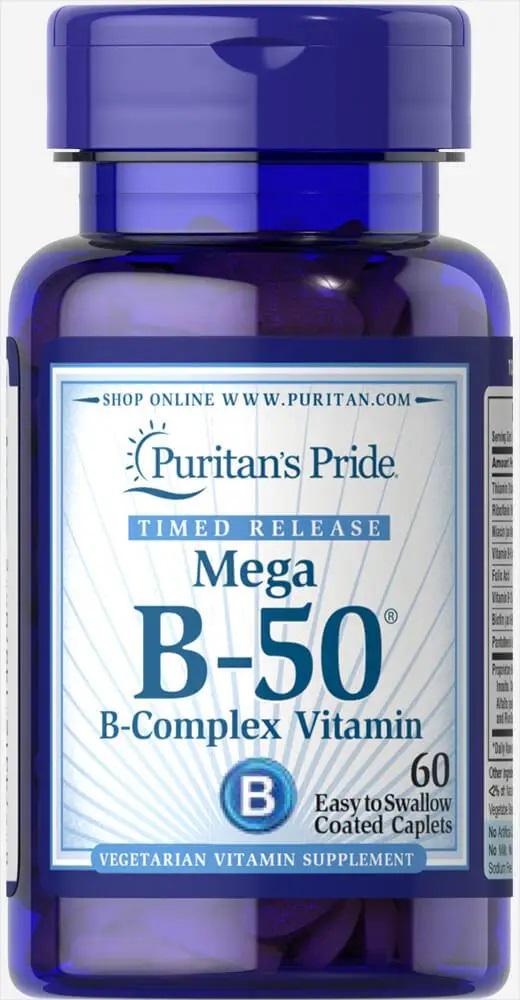 В комплекс Puritan's Pride Vitamin B-50 Complex Timed Release 60 Caplets
