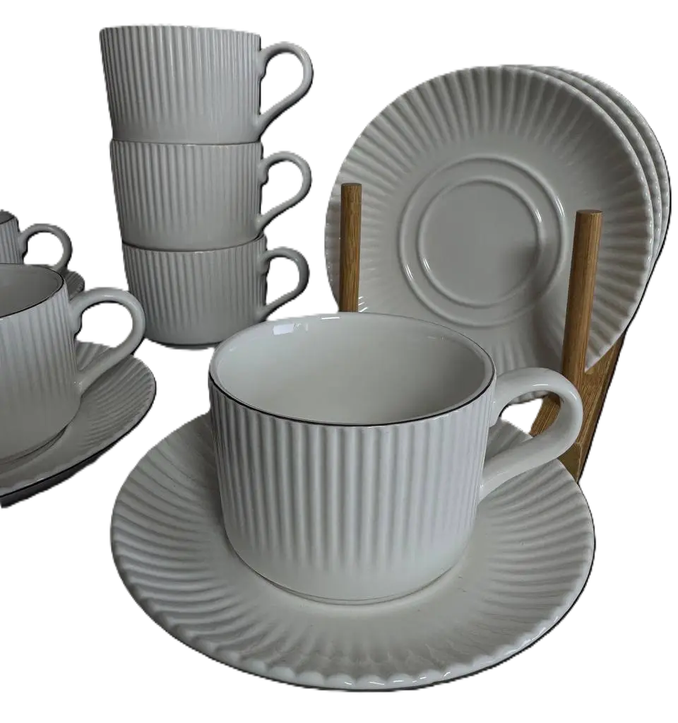 Сервиз для чая и кофе на 6 персон 30-3 керамические 12 предметов чашки 200 мл и блюдца (31887071)