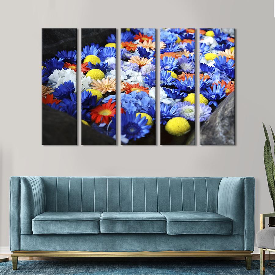 Картина на холсте Красочные цветы хризантемы 155x95 см (875-51)