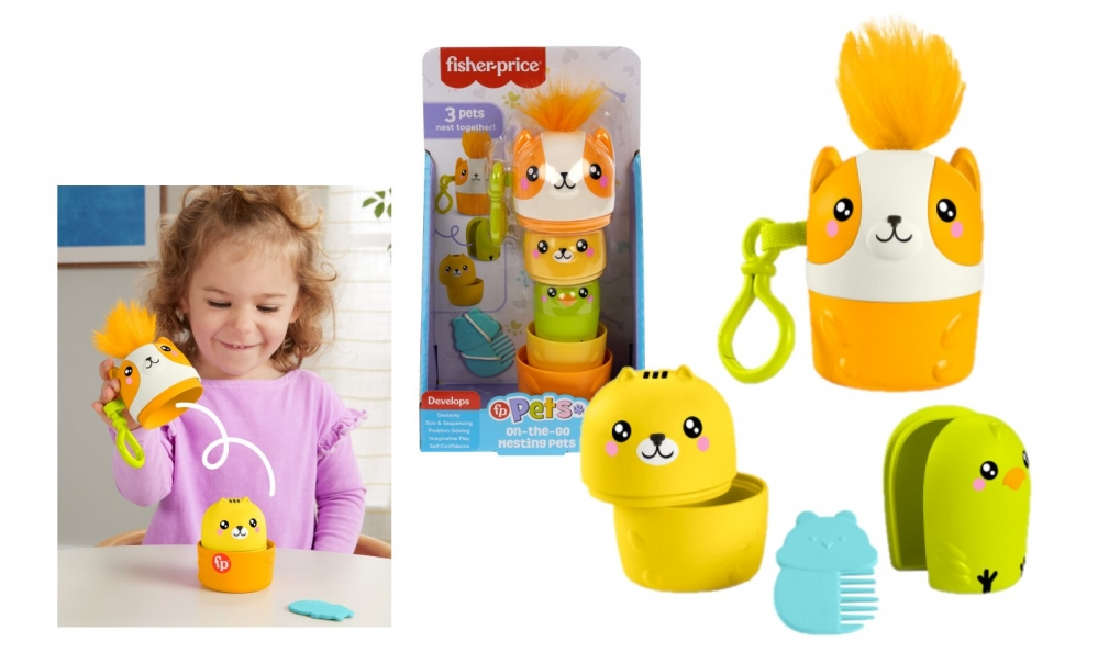 Игрушка для малышей Fisher-Price FP Pets On-The-Go Nesting Pets Stacking Toy For Preschool Kids 4 Pieces (2598024099) - фото 2