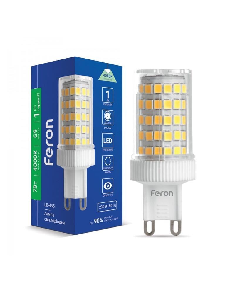 Светодиодная лампа Feron LB-435 Bulb G9 7W 4000K 650Lm IP20 (24421922)