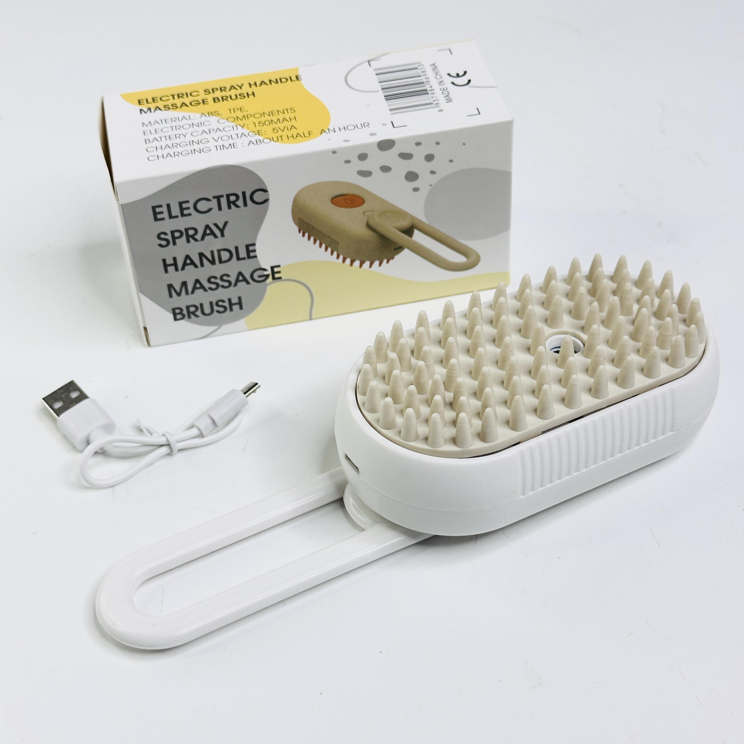 Щетка паровая электрическая Steamy Brush Pet для вычесывания собак и кошек (XL-889-White/Beige)