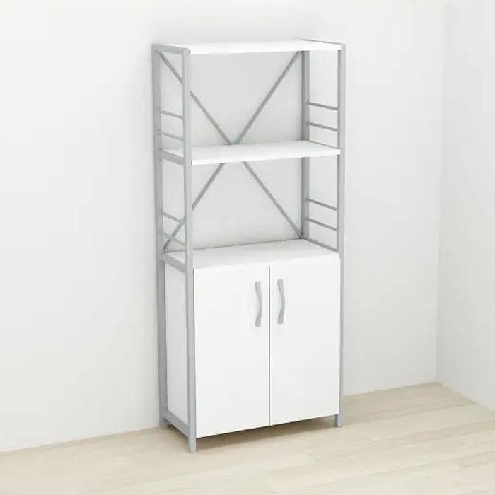 Этажерка Ferrum-decor Коннект 3/60 с тумбой ДСП 144x60x28 см Серый/Белый (FRD-104456) - фото 2