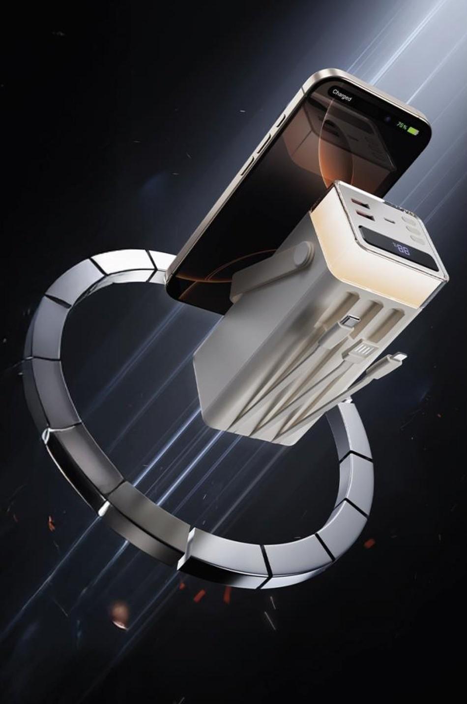 Повербанк Torima TRM-1041 40000 mAh Type-C Lightning 22,5 Вт із швидкою зарядкою RGB LED White (jz-TRM1041) - фото 4 Повербанк Torima TRM-1041 40000 mAh Type-C Lightning 22,5 Вт із швидкою зарядкою RGB LED White (jz-TRM1041) - фото 4