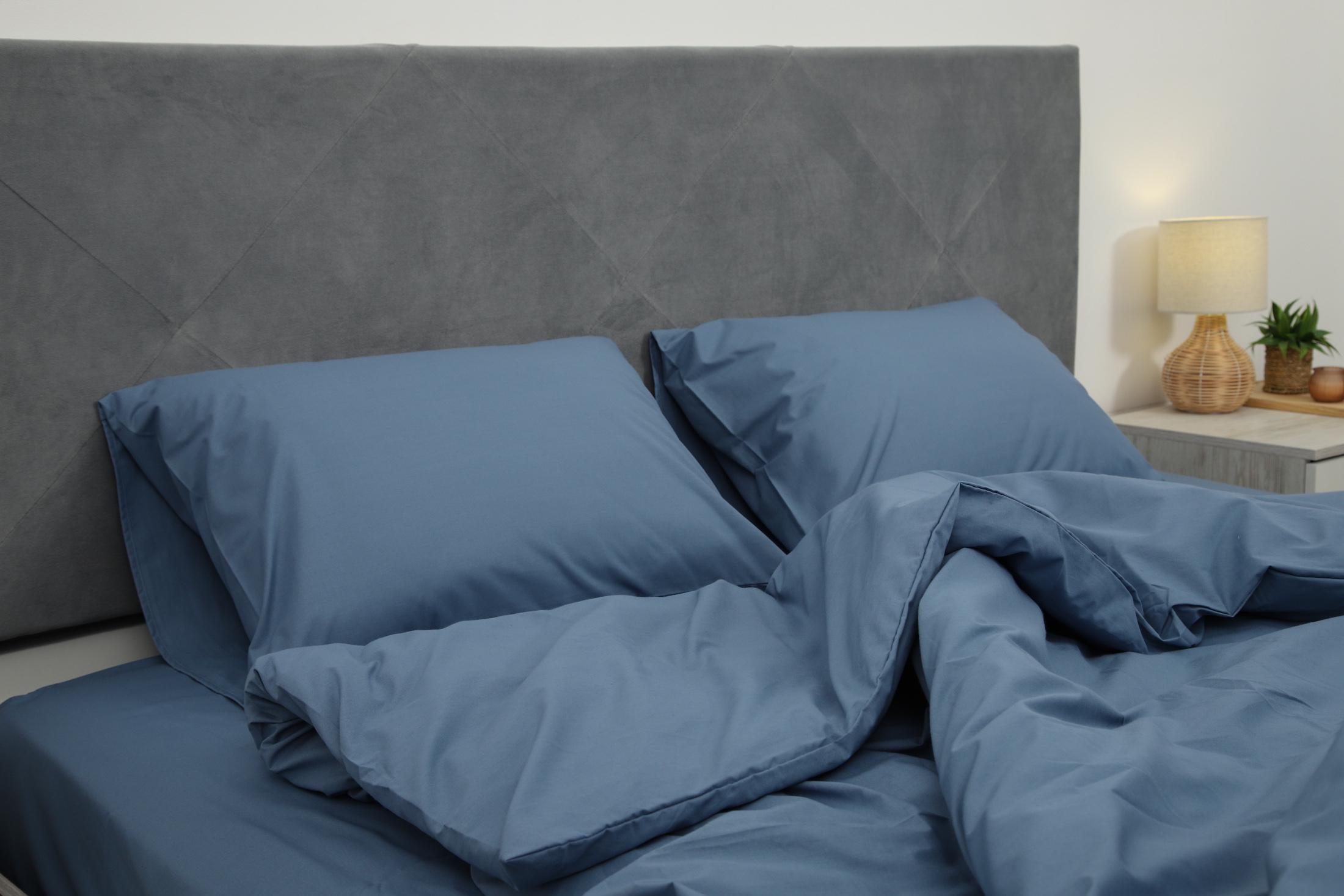 Комплект постельного белья евро Amore 4020 ранфорс Темно-синий (KPB-Ae-R-4020(50x70)_) - фото 6