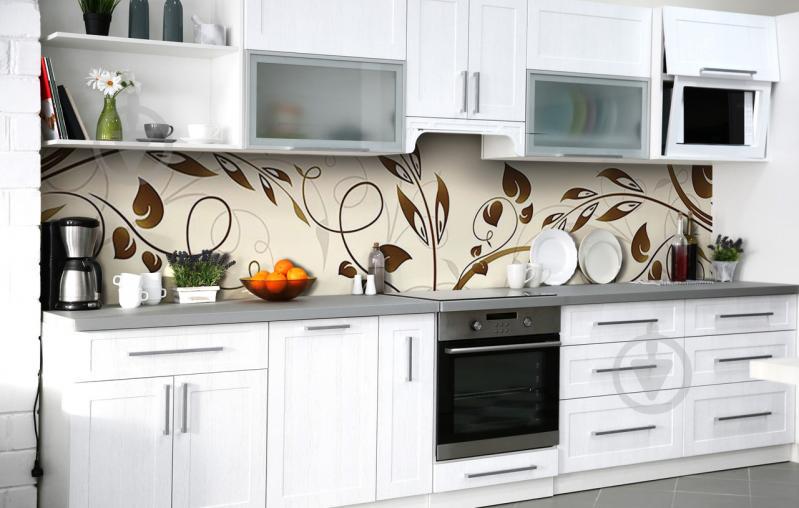 Скинали на кухню Zatarga «Ветви лавра» 650х2500 мм виниловая 3Д наклейка кухонный фартук самоклеящаяся Скинали на кухню Zatarga «Ветви лавра» 650х2500 мм виниловая 3Д наклейка кухонный фартук самоклеящаяся