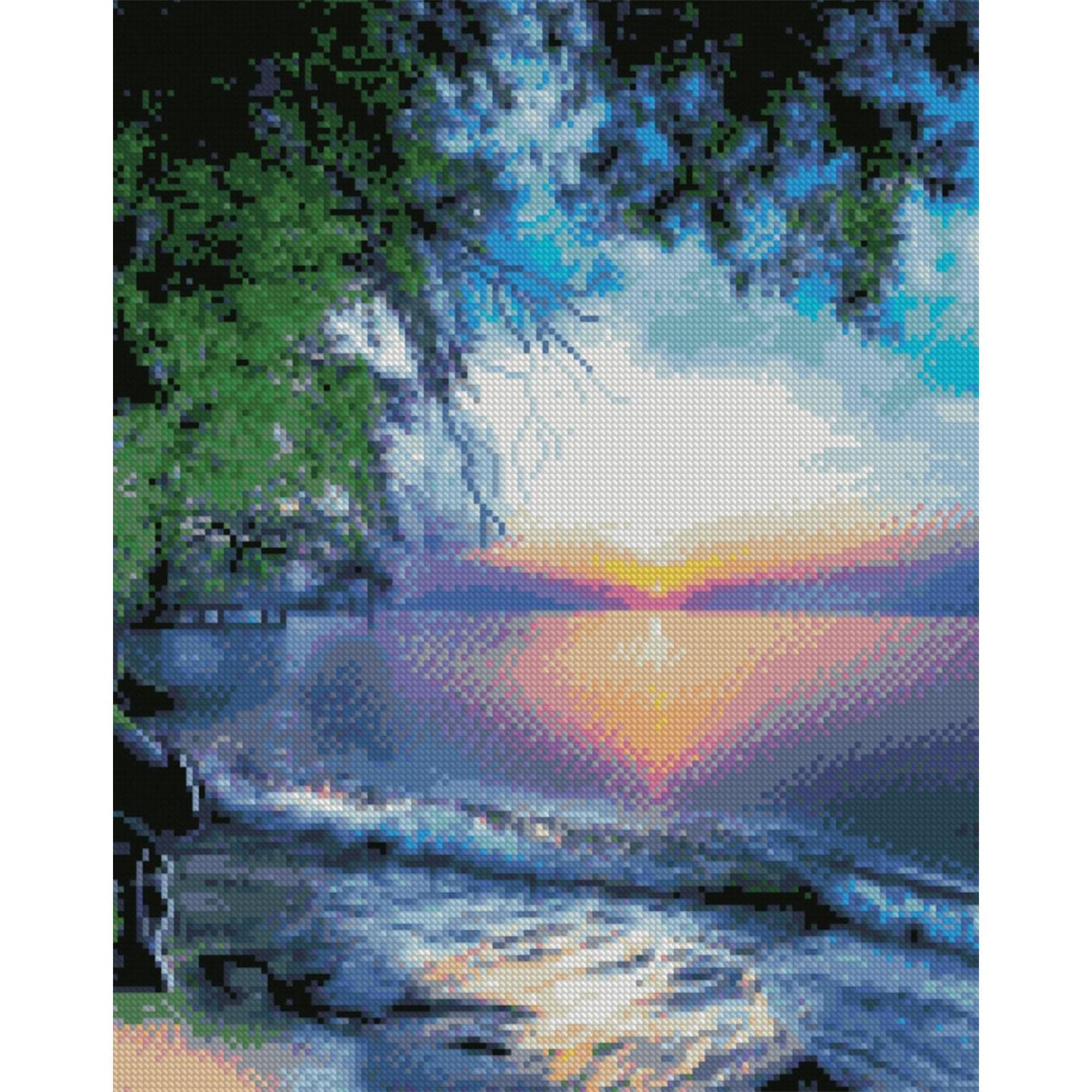 Алмазная мозаика Strateg Закат на берегу океана 40х50 см (Str-FA20201)