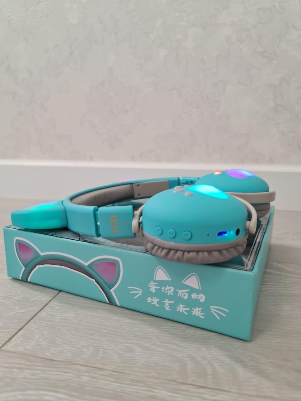 Наушники беспроводные детские CAT ВК-1 LED Мятно-зеленый (26389244) - фото 8