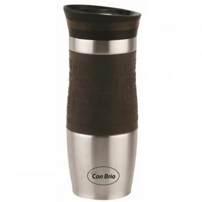 Термочашка з кришкою напувалкою Con Brio CB-364 380 мл Brown (iz14520) - фото 1