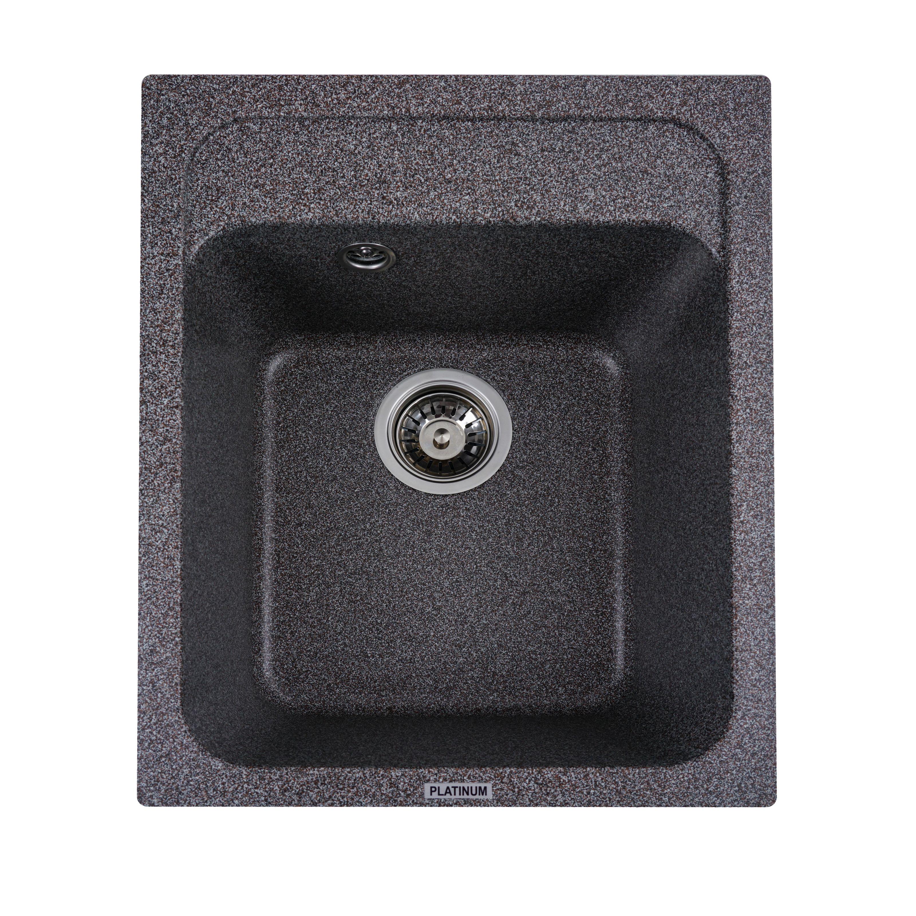Мойка кухонная Platinum PLS-A25137 гранитная прямоугольная 400x500 мм Серый (151982)