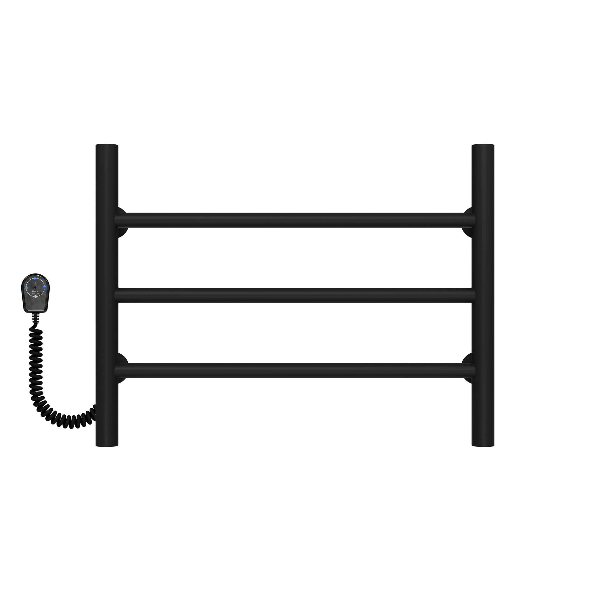 Полотенцесушитель электрический Deffi Орион П3 EF16 левое подключение нержавеющая сталь 500x400 мм Черный (C.OR.40.50.3.EBL5)