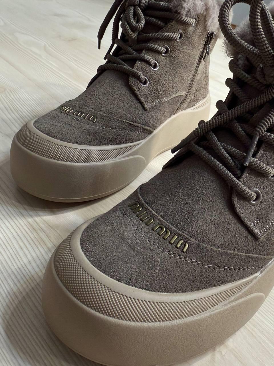 Черевики жіночі Hengji 677-3 замшеві високі кеди на хутрі р. 37 Бежевий (5718) - фото 4