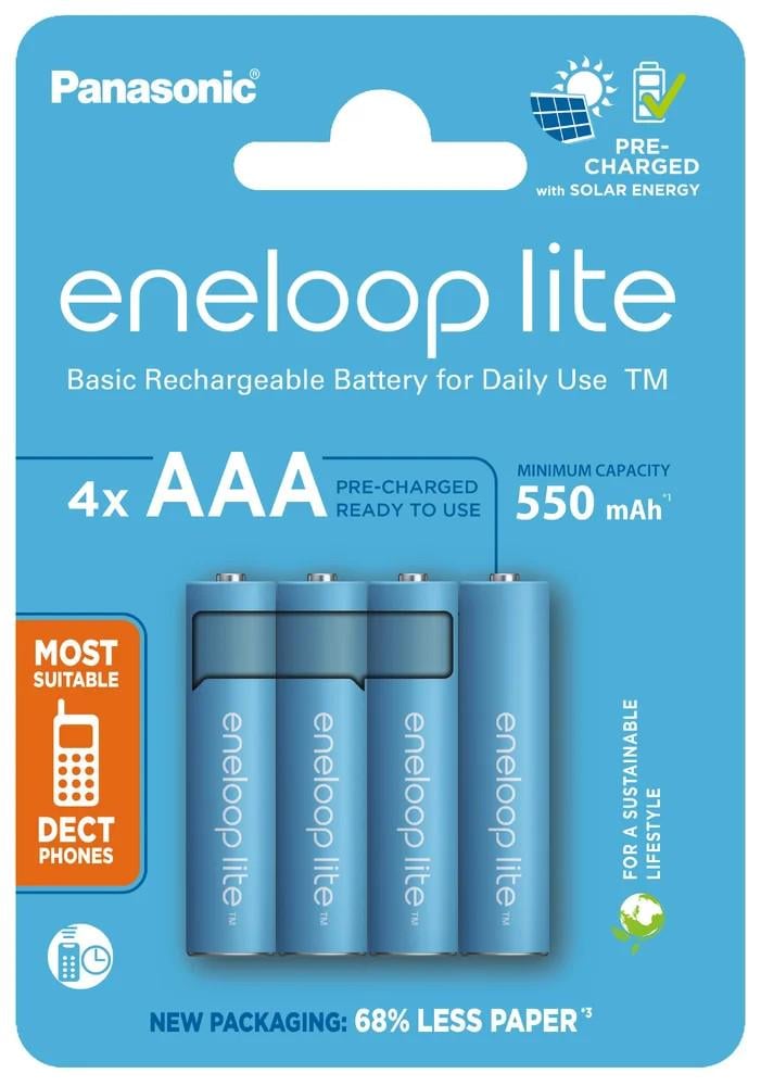 Аккумулятор Panasonic Eneloop Lite BK-4LCCE/4CP AAA/HR03 550 mAh LSD Ni-MH 4 шт. (25993811)