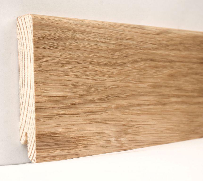 Плинтус деревянный шпонированный Модерн 80х18х2400 Дуб натуральный (pl-19713)