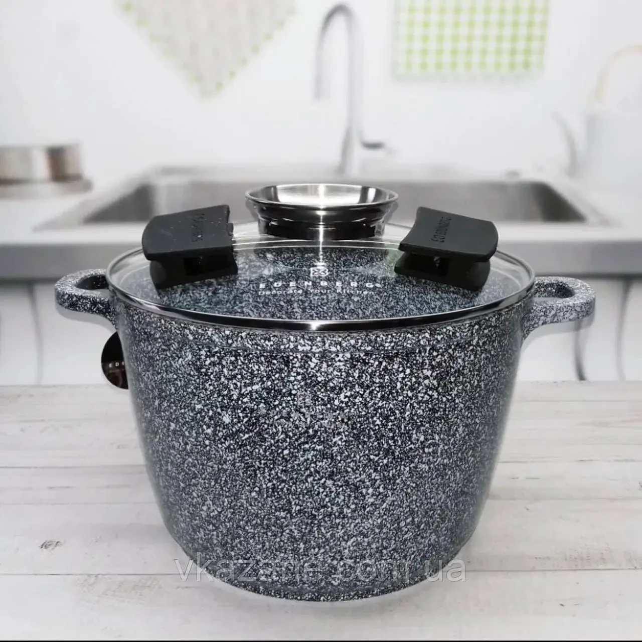 Набор кастрюль Edenberg с антипригарным гранитным покрытием 4 пр. 2 шт. (EB-8045) - фото 8 Набор кастрюль Edenberg с антипригарным гранитным покрытием 4 пр. 2 шт. (EB-8045) - фото 8