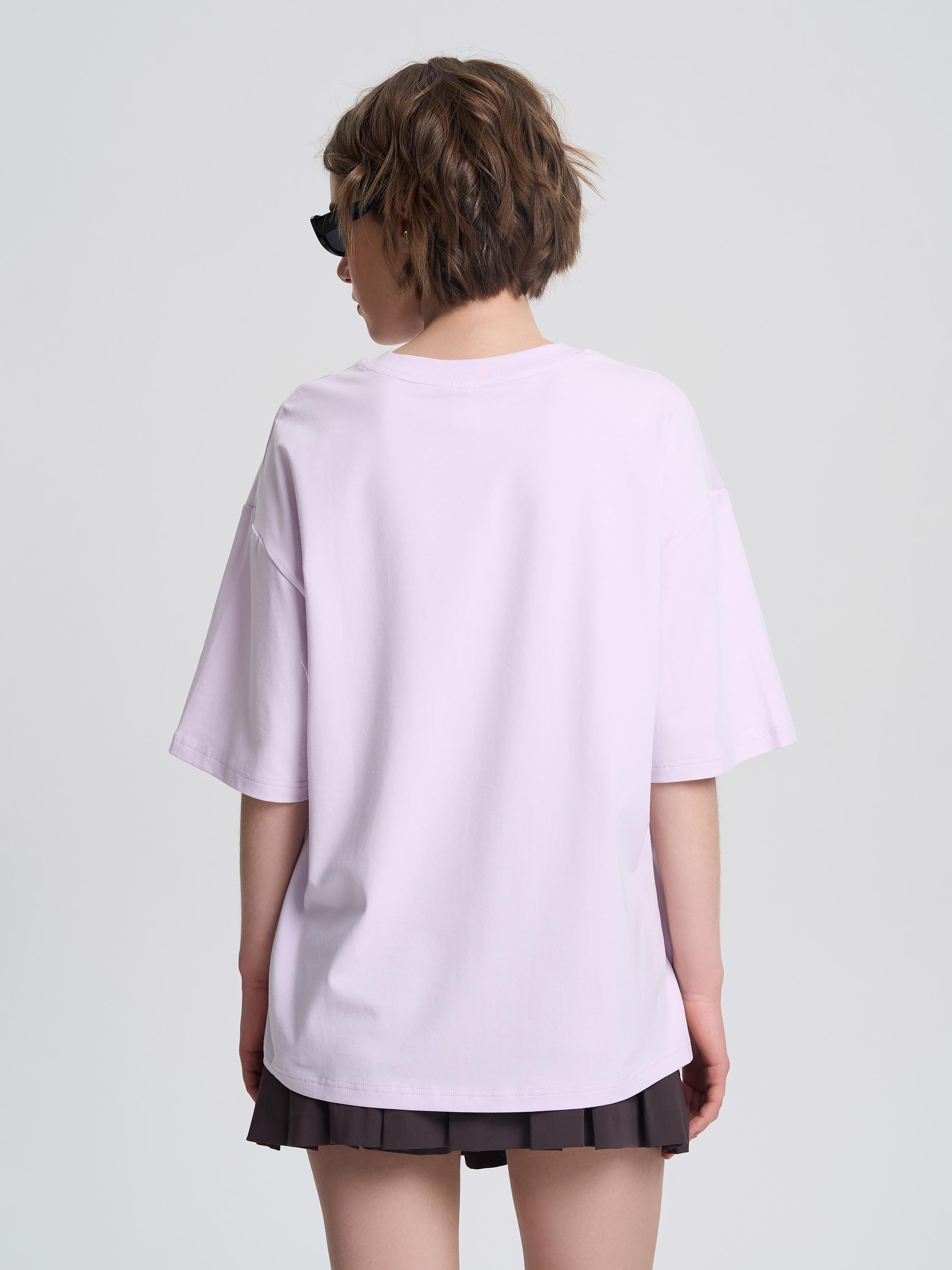 Футболка женская оверсайз ROZA 231105 S Лавандовый (4824005715471) - фото 3