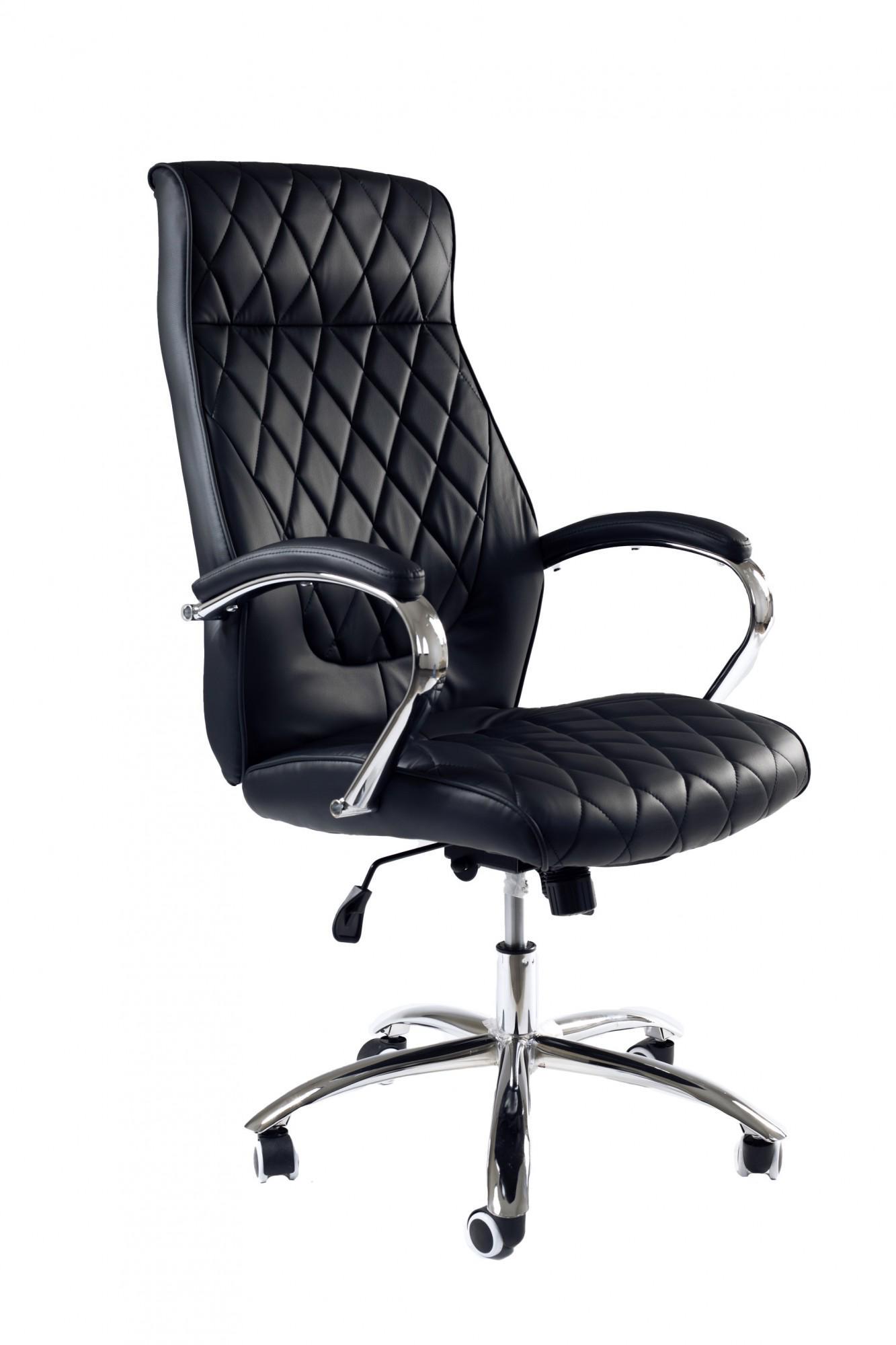 Кресло офисное компьютерное ApolloDesign хром Anyfix экокожа Черный - фото 1