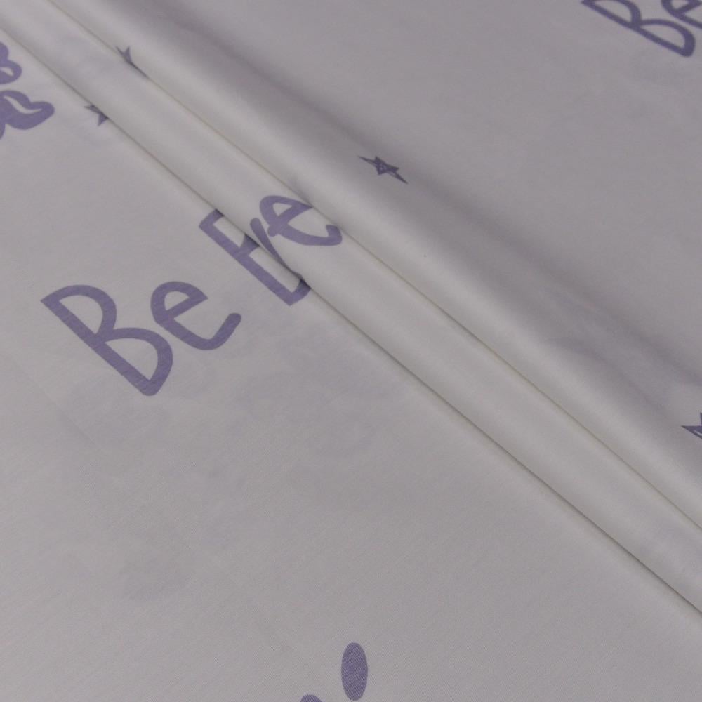 Ткань хлопок сатин S-092B Звезды Белый (18906)