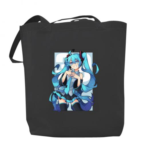 Шоппер Hatsune Miku art 37x41 см Темно-серый (12480627-28-179941)