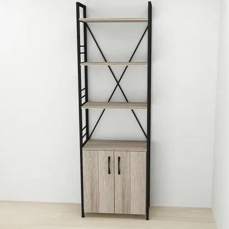 Этажерка Ferrum-decor Коннект 4/60 с тумбой ДСП 179x60x28 см Черный/Сонома Трюфель (FRD-104488) - фото 2