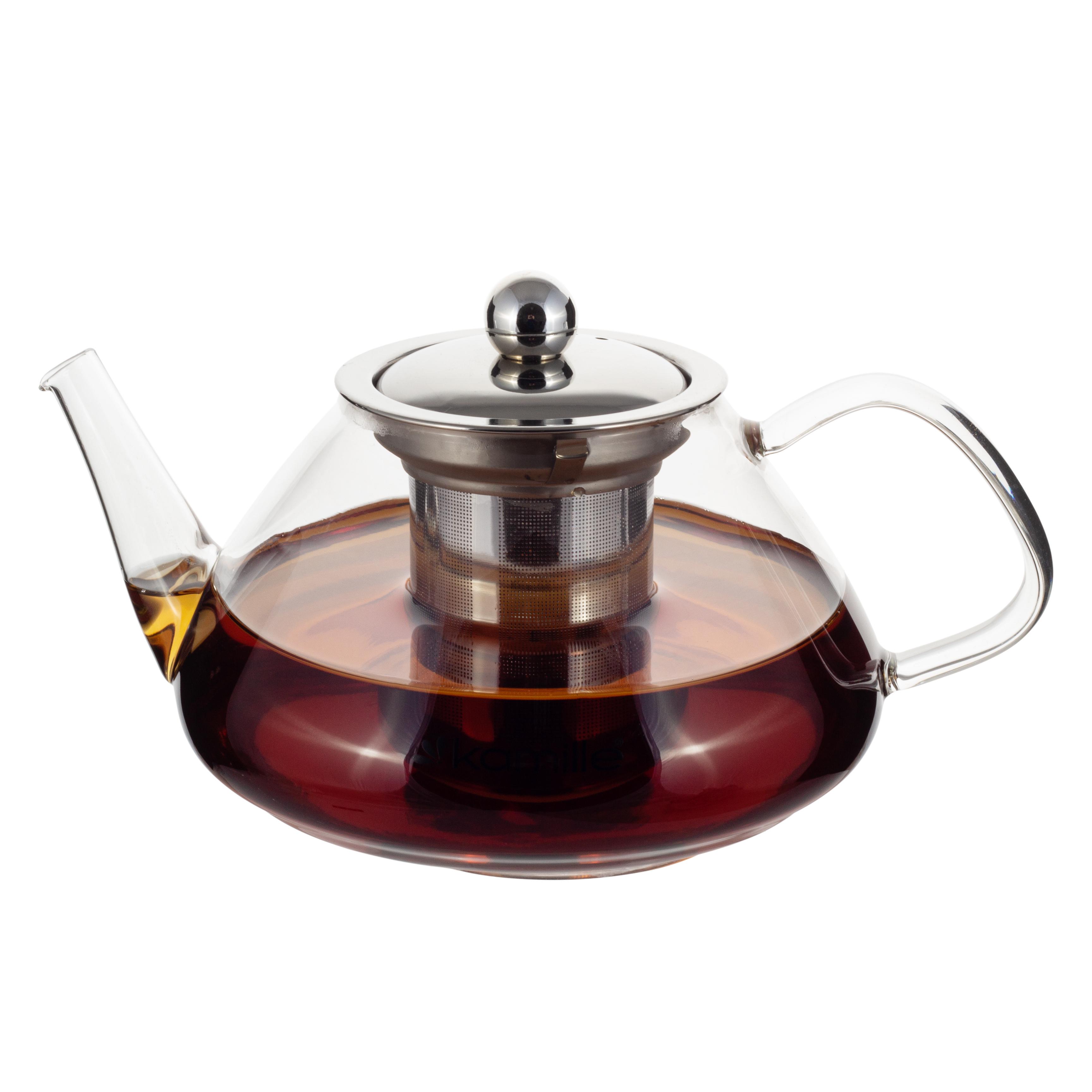 Заварочный чайник Kamille стекло/нержавеющая сталь со съемным ситечком 450 мл (26715839)