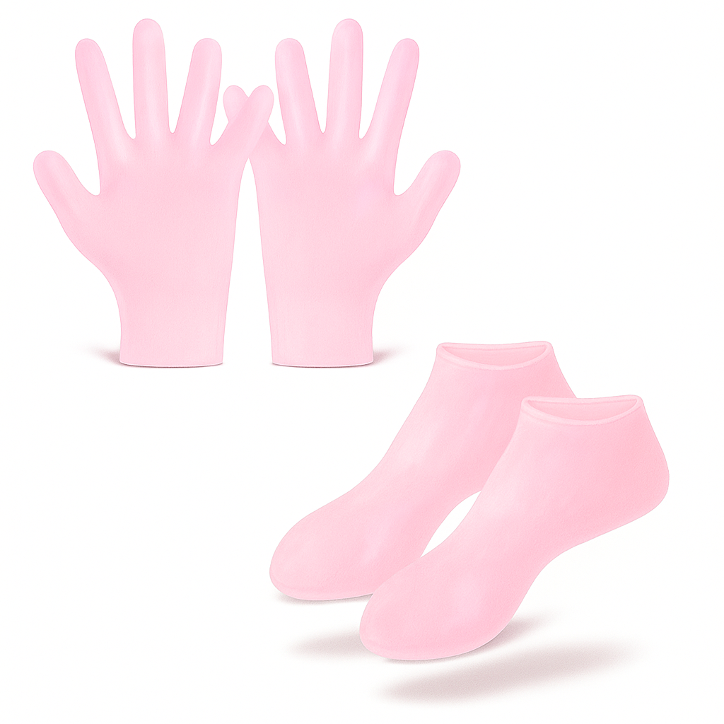 Комплект для спа-процедур силиконовые перчатки и носки Розовый (2792948155)