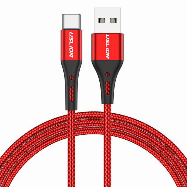 Кабель Uslion USB Type-C для быстрой зарядки 1 м Красный (1896653710) Кабель Uslion USB Type-C для быстрой зарядки 1 м Красный (1896653710)