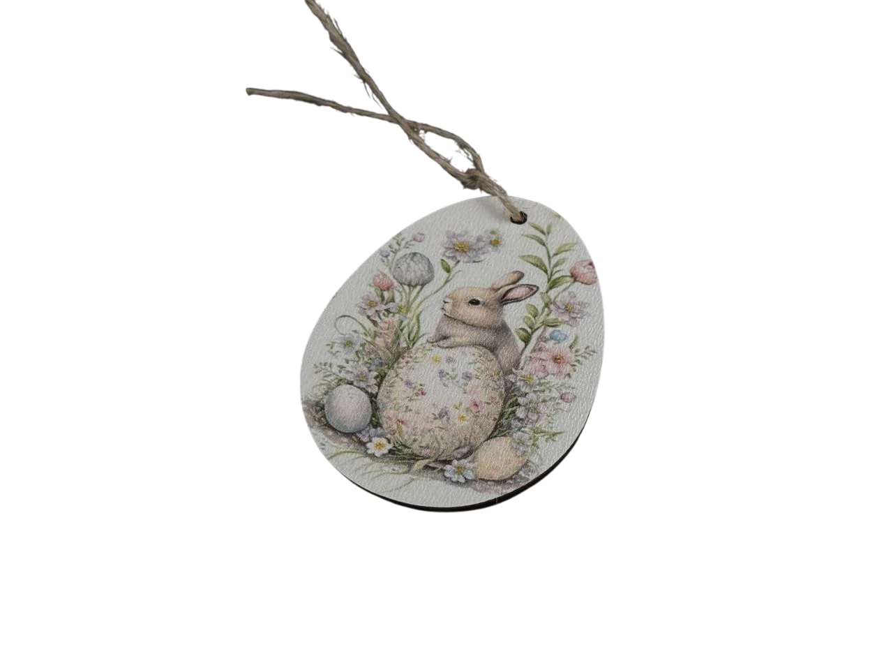 Заготівка-підвіска для рукоділля Пасхальне яйце з принтом під декупаж і розпис 8х6 см Різнокольоровий (XV-008)