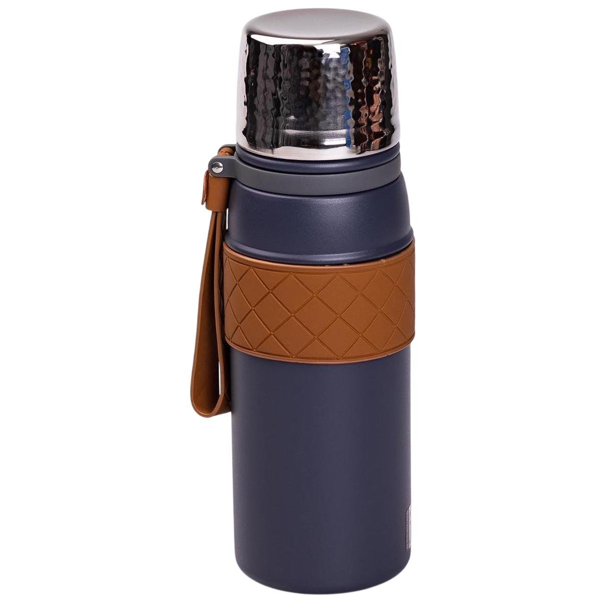 Термос з кришкою фліп топ та ситечком 700 мл Синій (HP-14-7BL)