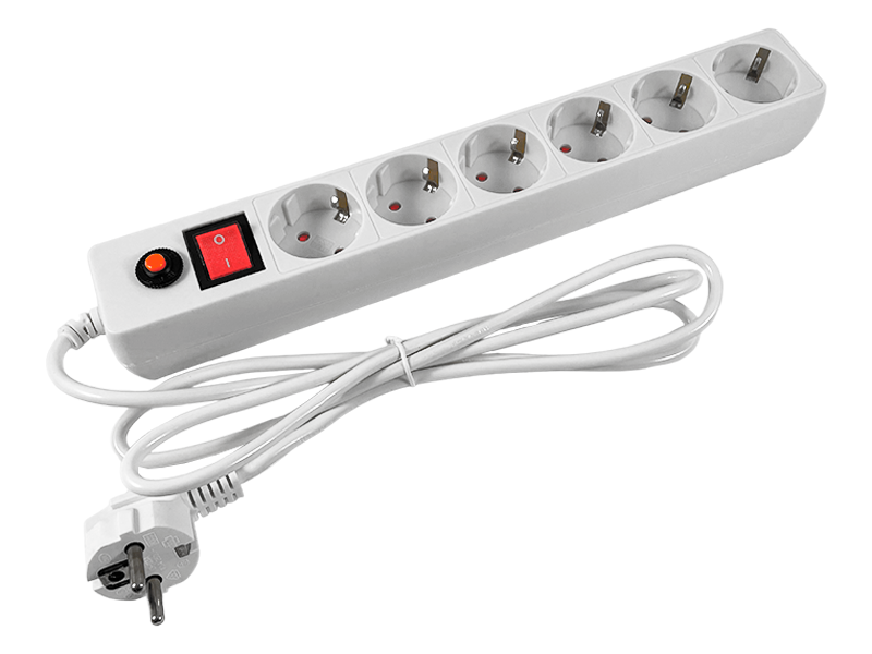 Удлинитель сетевой Lemanso LMK050 с заземлением 6 розеток 1,8 м (6954)