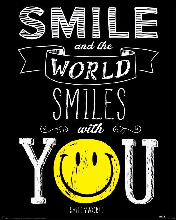 Постер плакат Smiley World Smiles WIth You 40x50 см