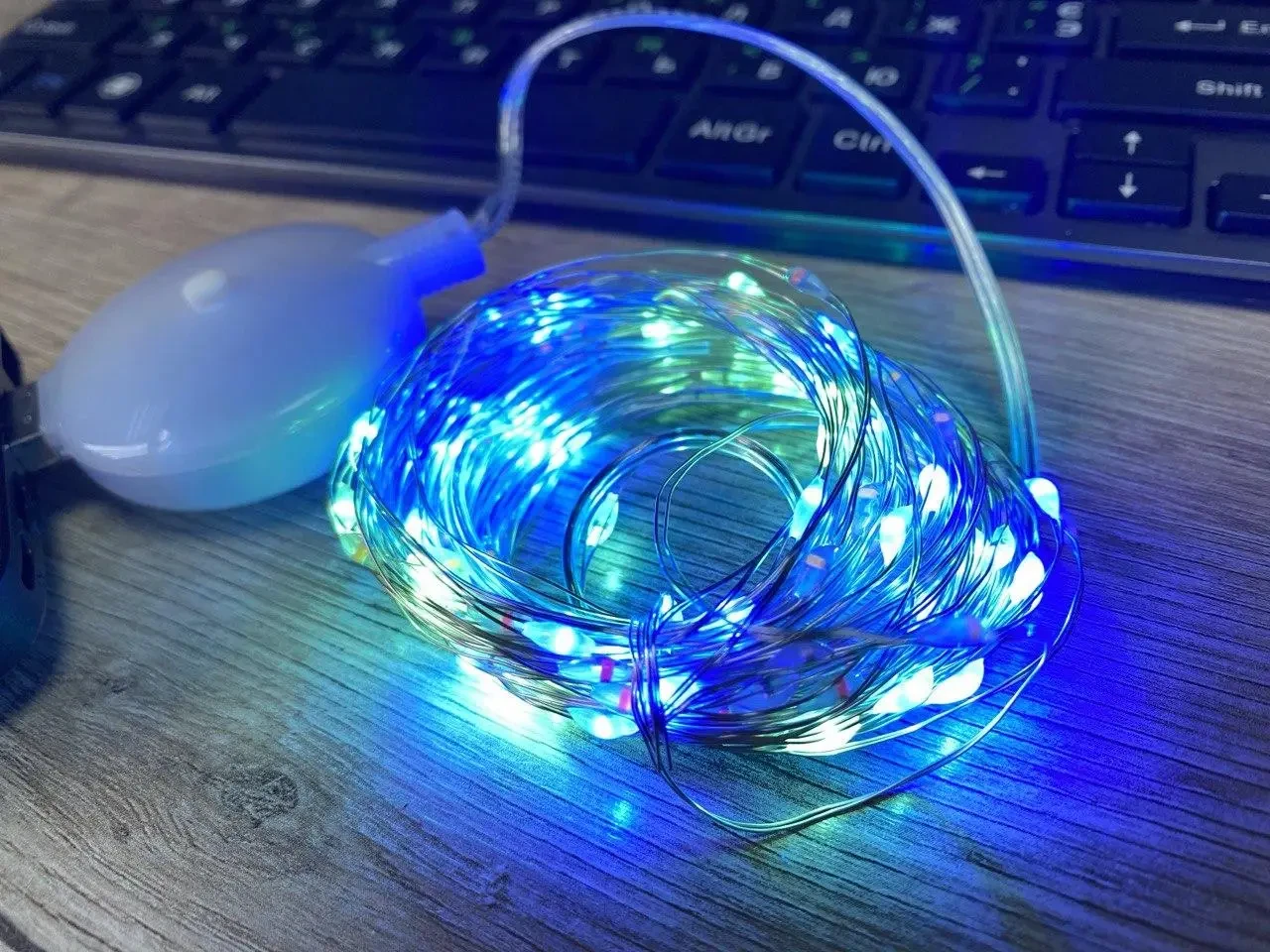 Гірлянда-дріт музична SF-4 USB RGB прозорий провід 10 м Різнокольоровий (22857777) - фото 5