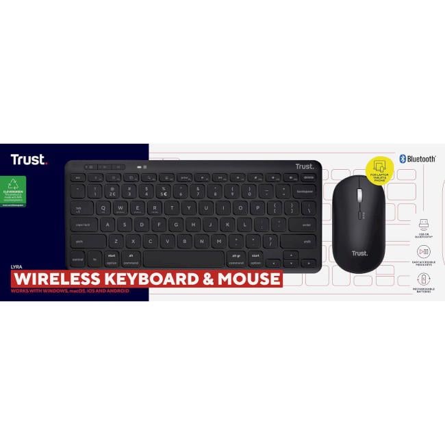 Клавіатура та миша Trust Lyra Wl Keyboard & Mouse Us Чорний (24843) - фото 7