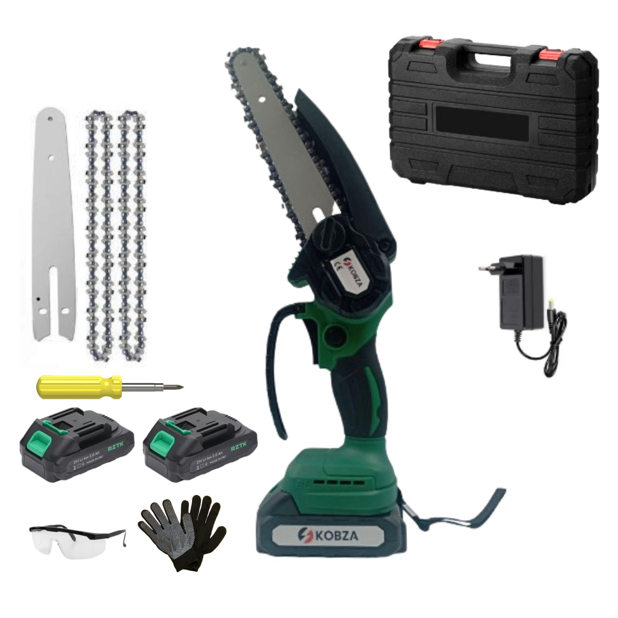 Набор электропила KOBZA 21V с аксессуарами и аккумуляторами 2 шт. (KOBZAR-0433)