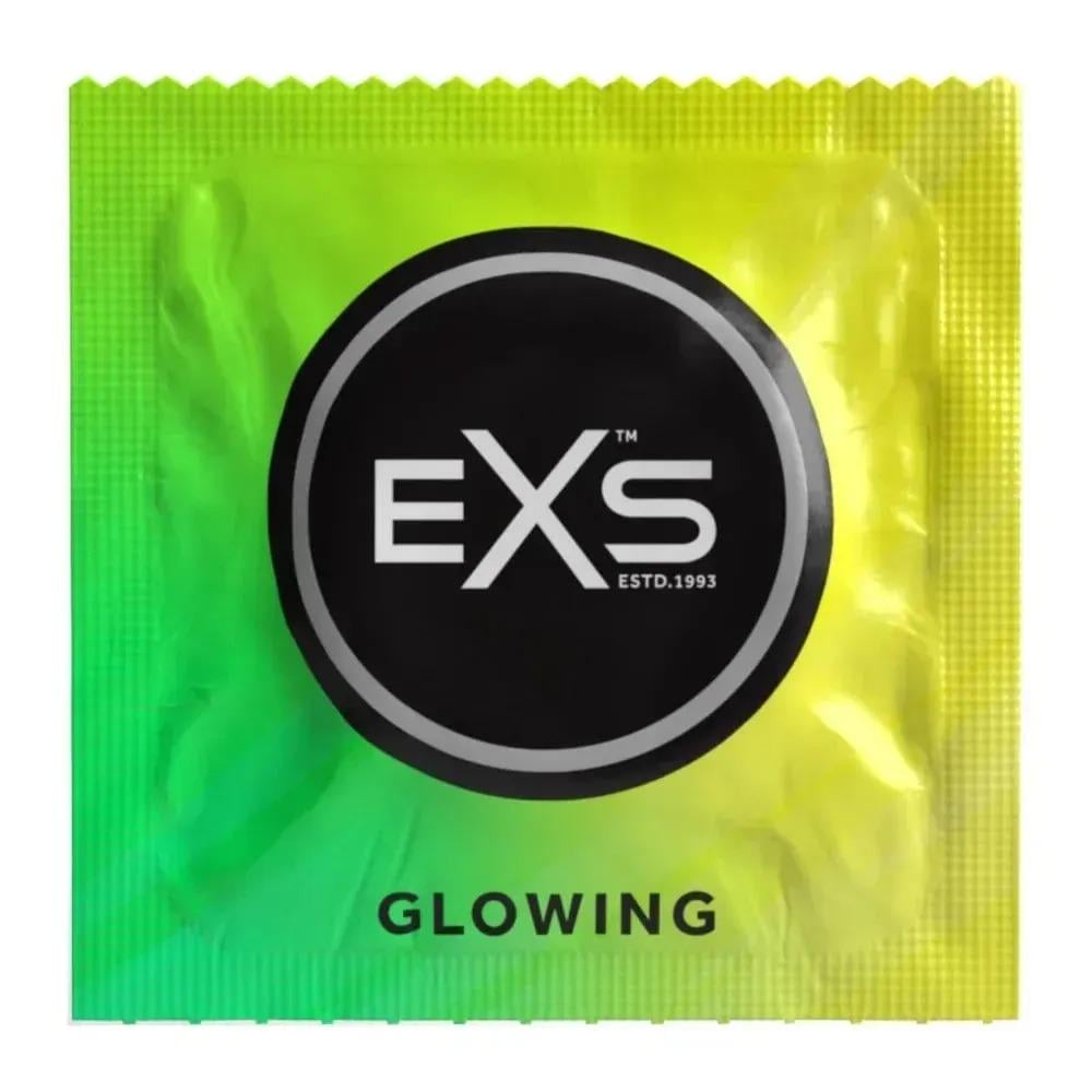 Презервативи що світяться в темряві EXS Glowing веганські 3 шт. (EXS102474/Glowing)