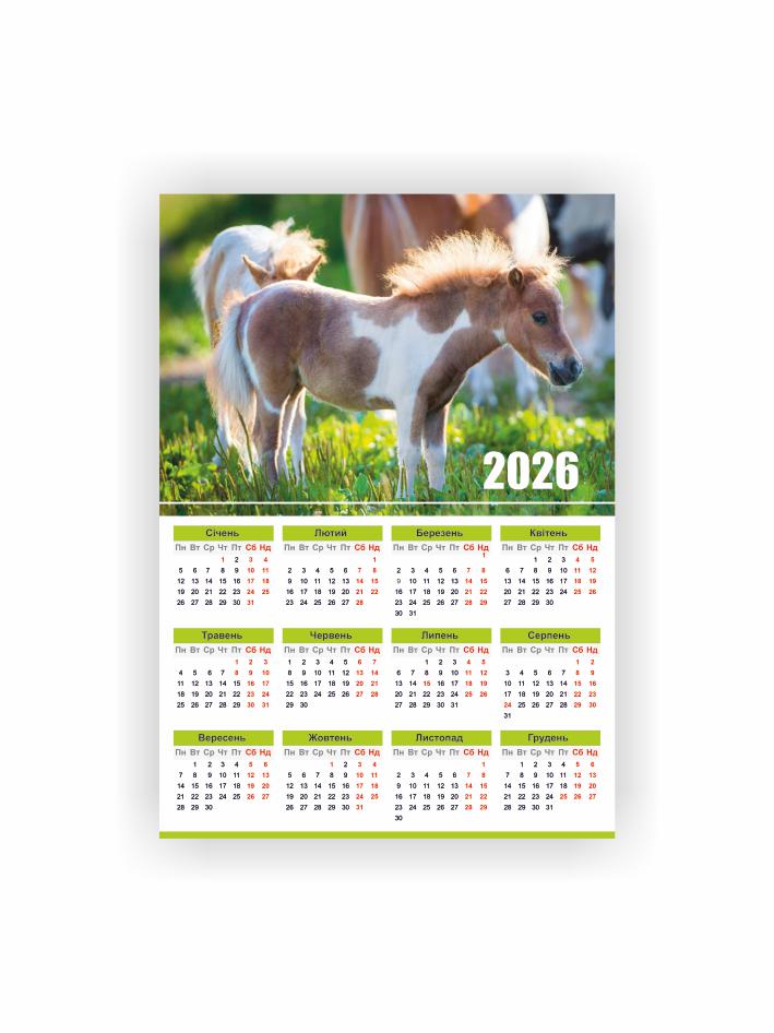Календар-плакат Vivay Рік коня А3 2026 рік (5519) Календар-плакат Vivay Рік коня А3 2026 рік (5519)