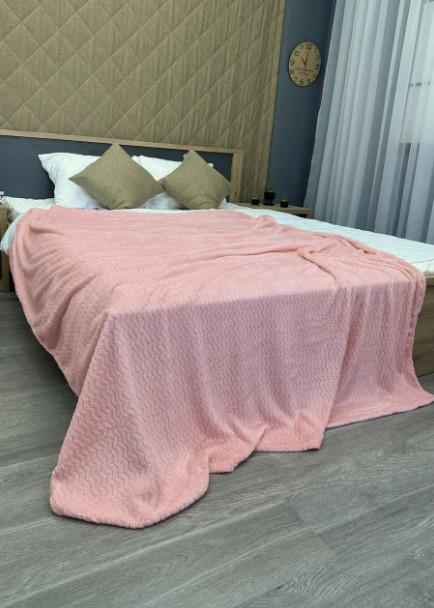 Покривало на диван/ліжко Зигзаг рельєфний 155х200 см Рожевий (87-095) - фото 3