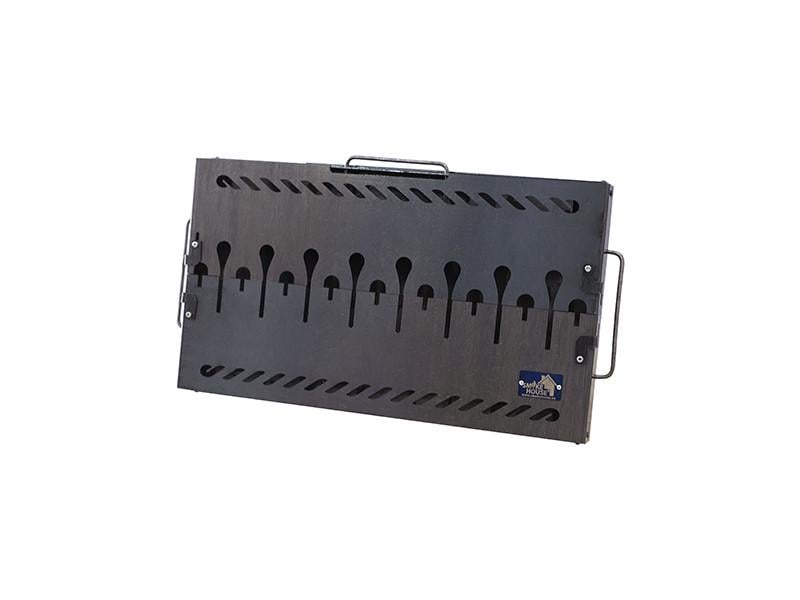 Мангал розкладний Smoke House Case 8 520х300х300 мм на 8 шампурів Чорний (27860565) - фото 4 Мангал розкладний Smoke House Case 8 520х300х300 мм на 8 шампурів Чорний (27860565) - фото 4