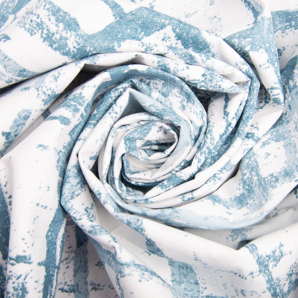 Тканина бязь ранфорс для постільної білизни Штрих 2,4 м Блакитний (23866)