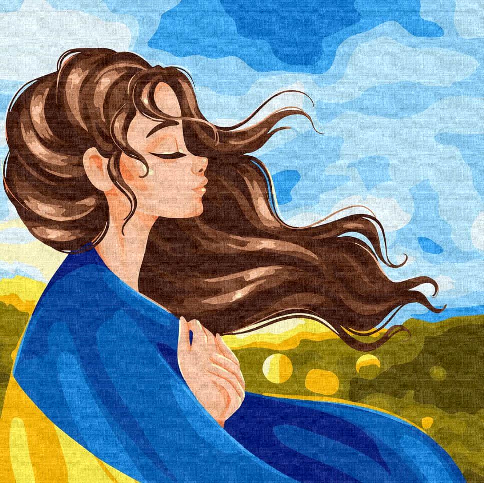 Картина по номерам Идейка КН2592 Сердечко Украины 40х40 см (L067104)