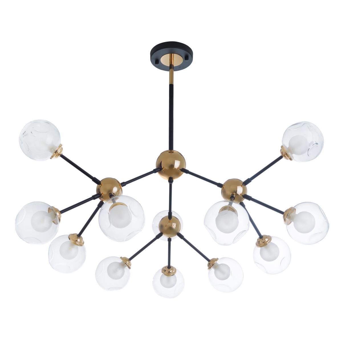 Люстра лофт Brille BL-926S/12 G9 BK/G молекула галогенна Чорний/Золото