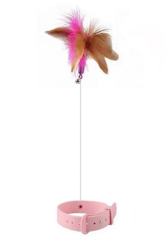 Дражнилка-ошейник для кошек Happy с перьями (3252323)