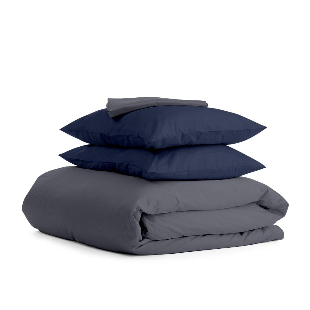 Комплект евро постельного белья Cosas Satin Grey Blue-P 200х220 см (4822054085774)