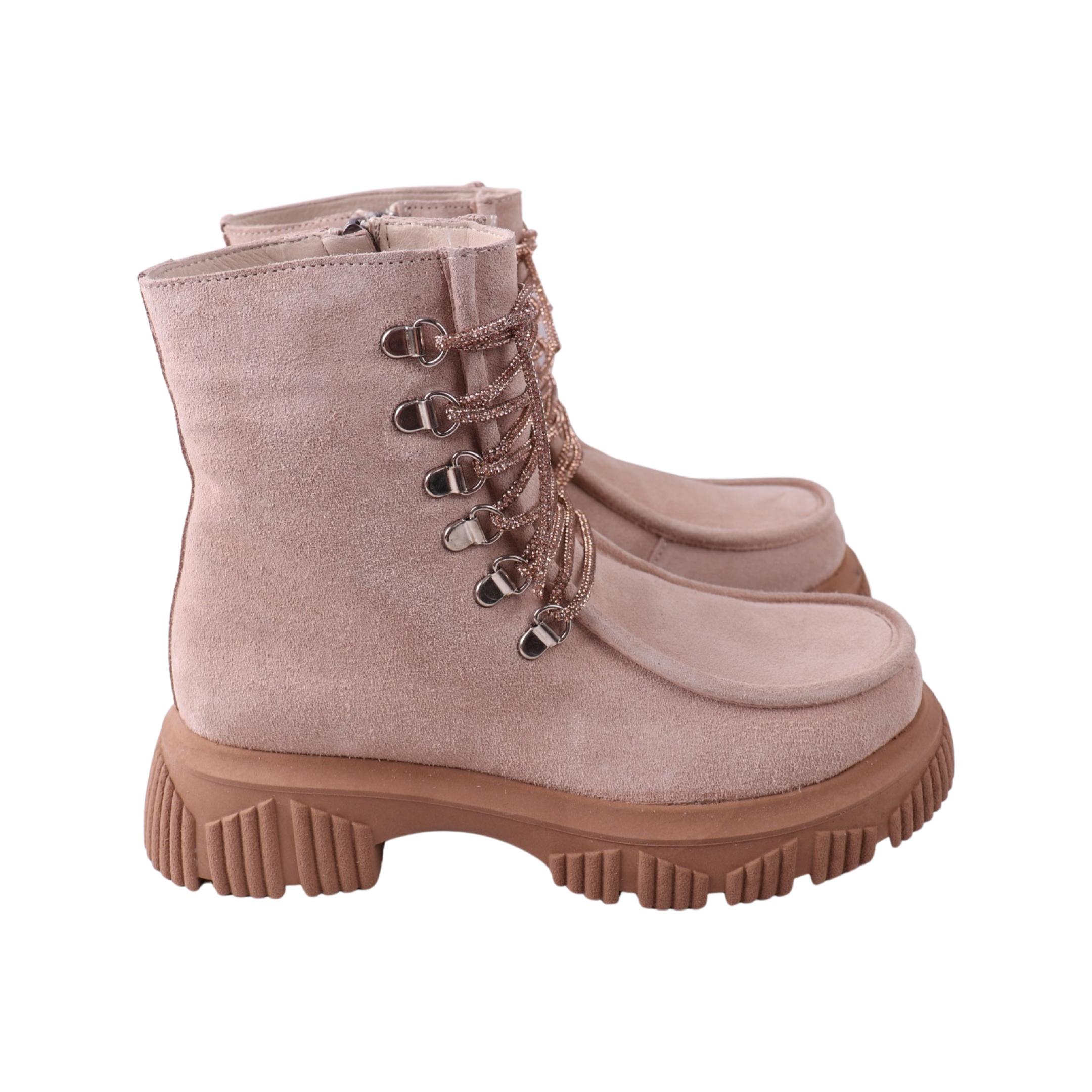 Ботинки женские AQUAMARIN натуральная замша р. 38 Бежевый (2502-24ZHC)