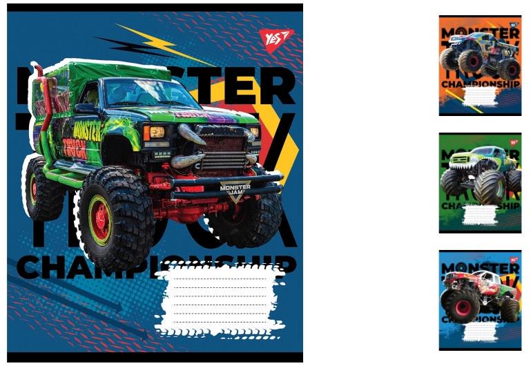 Зошити учнівські у лінійку 1 вересня Monster truck championship 12 арк. 25 шт. в уп. (MTT-148252)