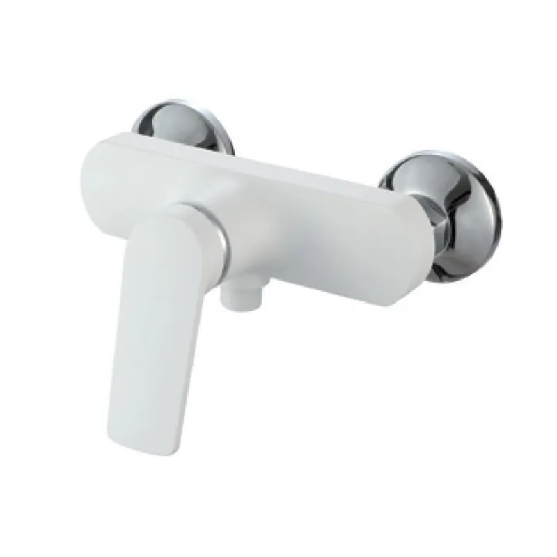 Смеситель для душевой кабины PLAMIX Lucas-003 SET White со шлангом, лейкой и кронштейном (PM0711)