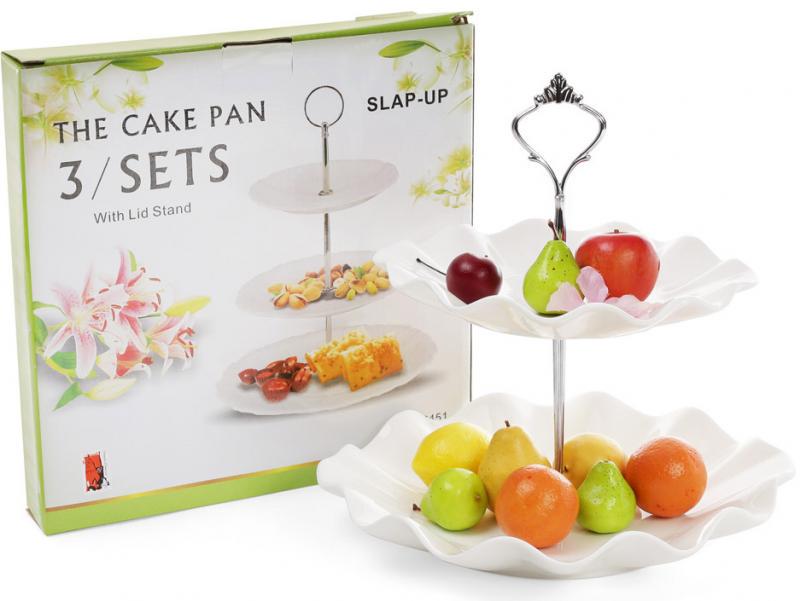 Блюдо фуршетна стійка White City Хвиля 2 яруси Ø 20/Ø 25х24 см (32313890) - фото 2 Блюдо фуршетна стійка White City Хвиля 2 яруси Ø 20/Ø 25х24 см (32313890) - фото 2